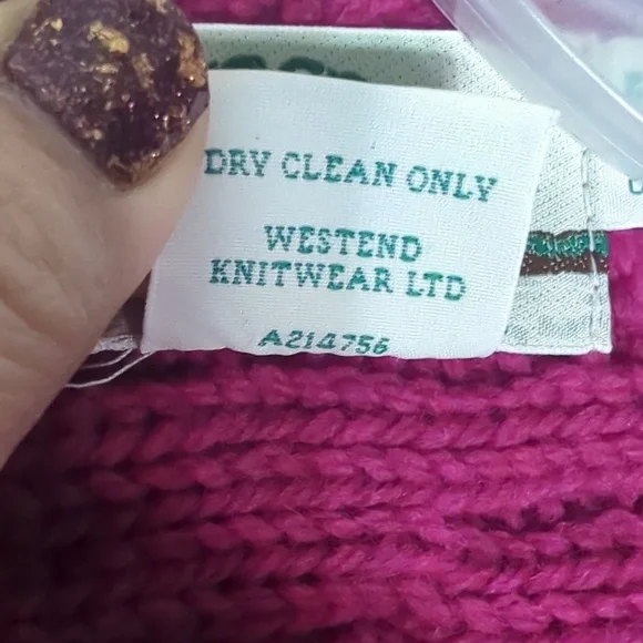 Aran Crafts Womens Sweater‎ Poncho Shawl Wrap Cable Knit Pink Fisherman Wool OS